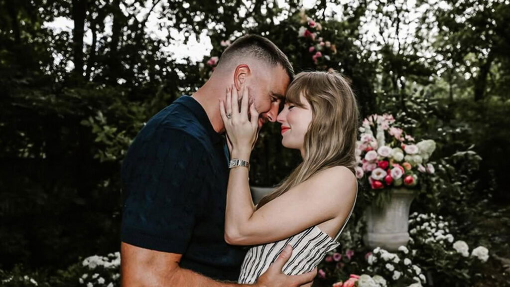 Taylor Swift’s engagement ring reportedly features an 8-to-10 carat antique cushion-cut diamond set, valued between $400,000 and $600,000.