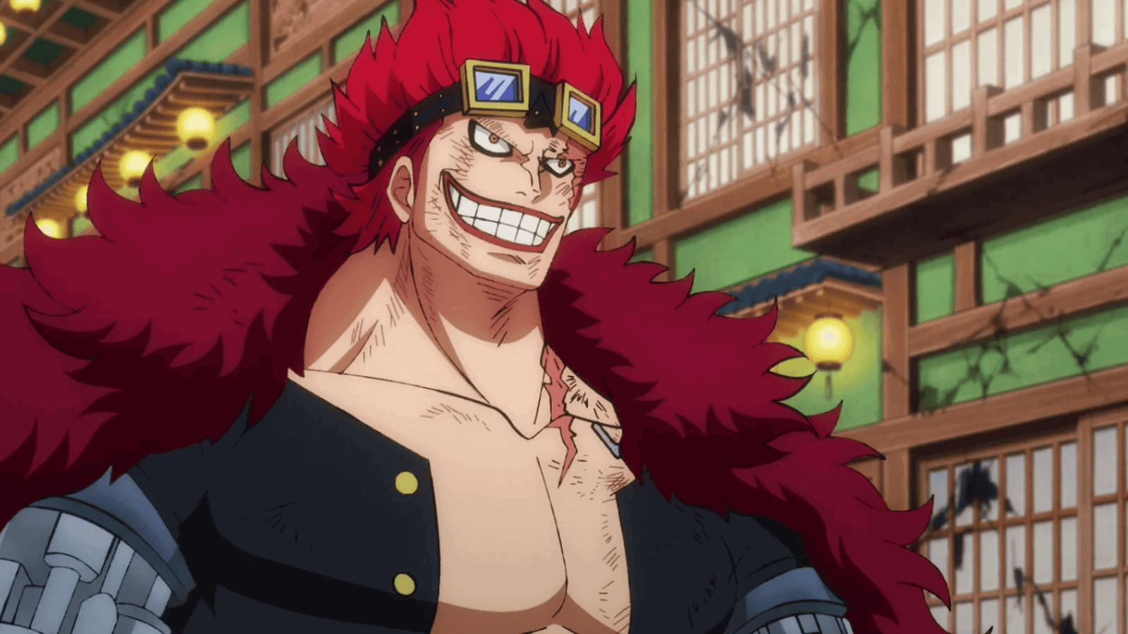 Eustass Kid smiling in One Piece.