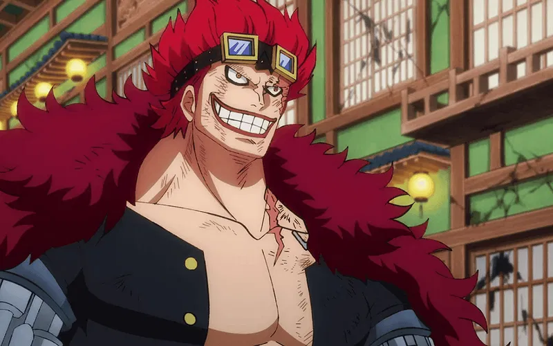 Eustass Kid smiling in One Piece.
