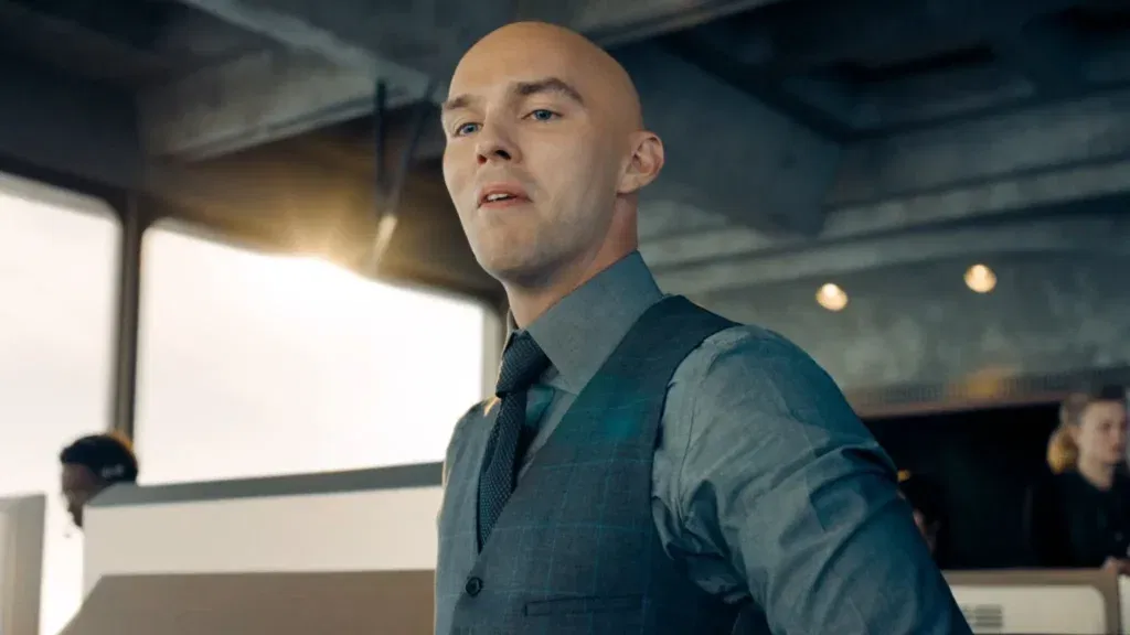 Lex Luthor looking down while thinking
