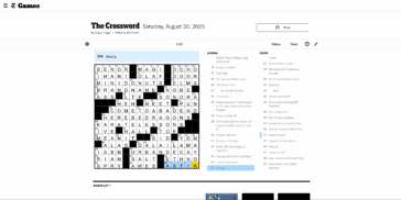 NYT The Crossword Solution For Today (August 30, 2025)