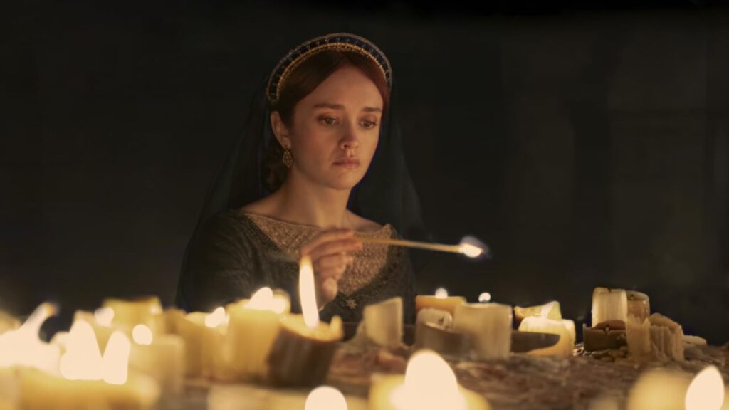 House of the Dragon Season 3 Promises to Be ‘More Ferocious’ After Divisive Season 2 Finale? 15 Alicent Hightower lighting candles at the Red Keep in House of the Dragon
