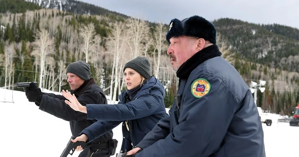 Graham Greene, Hugh Dillon, and Elizabeth Olsen in Wind River
