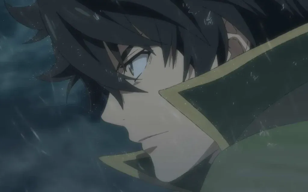 naofumi looks serious in a still in The Rising of the Shield Hero