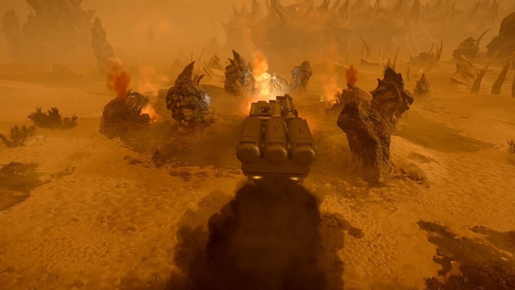 Helldivers 2 gameplay showcases the oil tanker that is part of the Into the Unjust update.