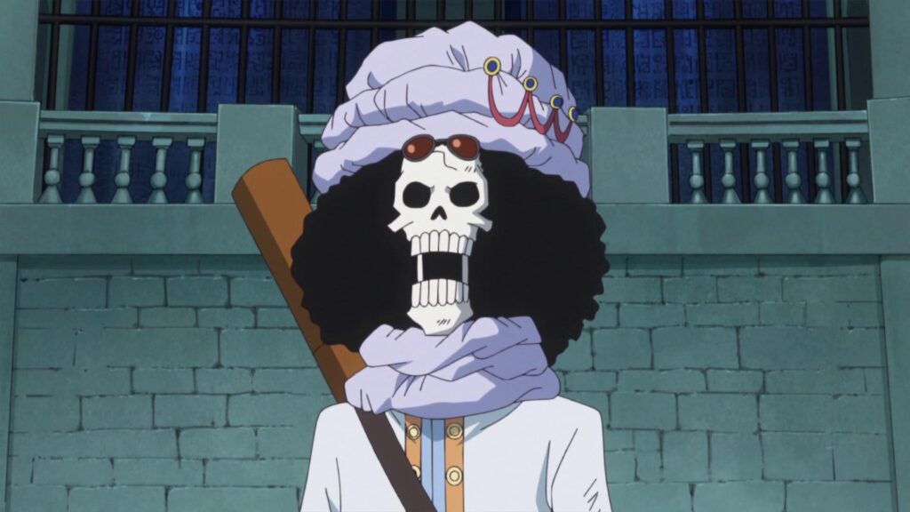 Brook's appearance in Whole Cake Island in One Piece.