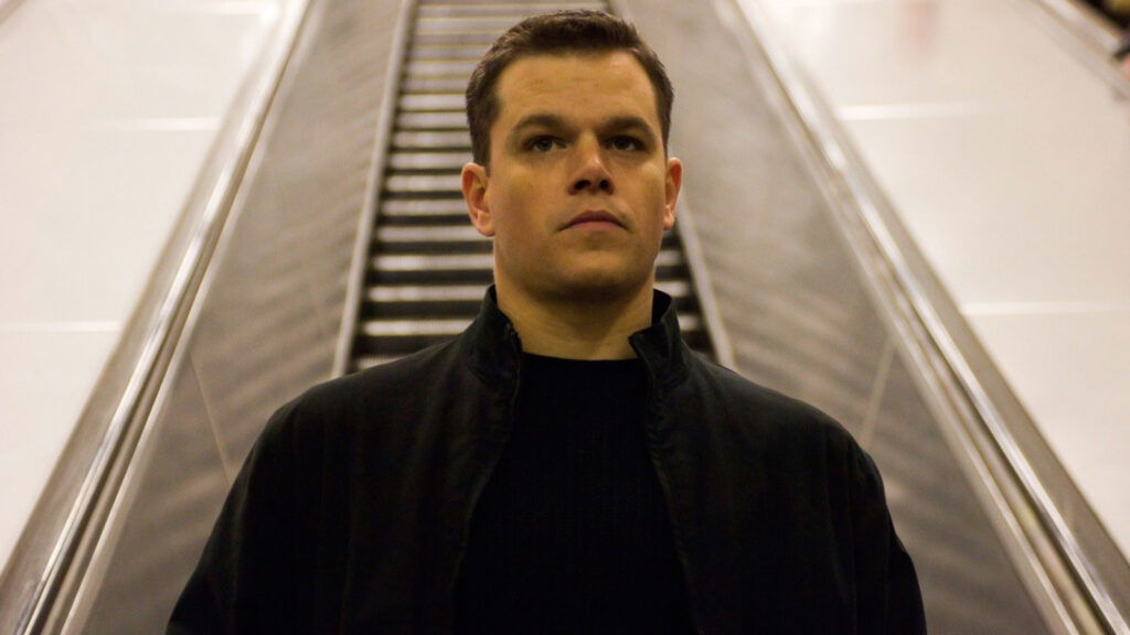 Matt Damon looking up with pride in his eyes