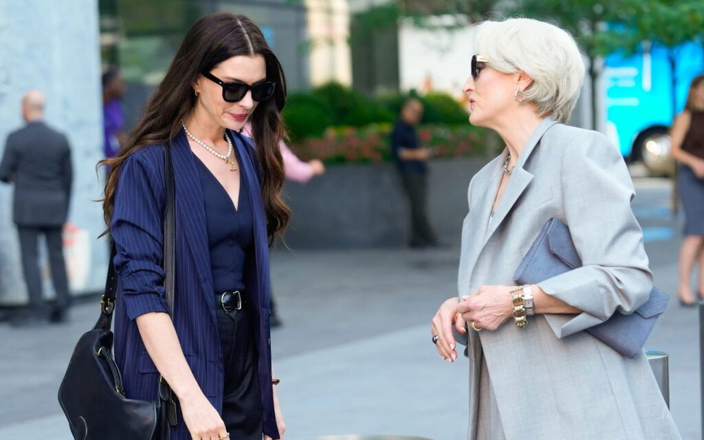 Meryl Streep as Miranda Priestly, Anne Hathaway as Andrea "Andy" Sachs in Devil Wears Prada 2 