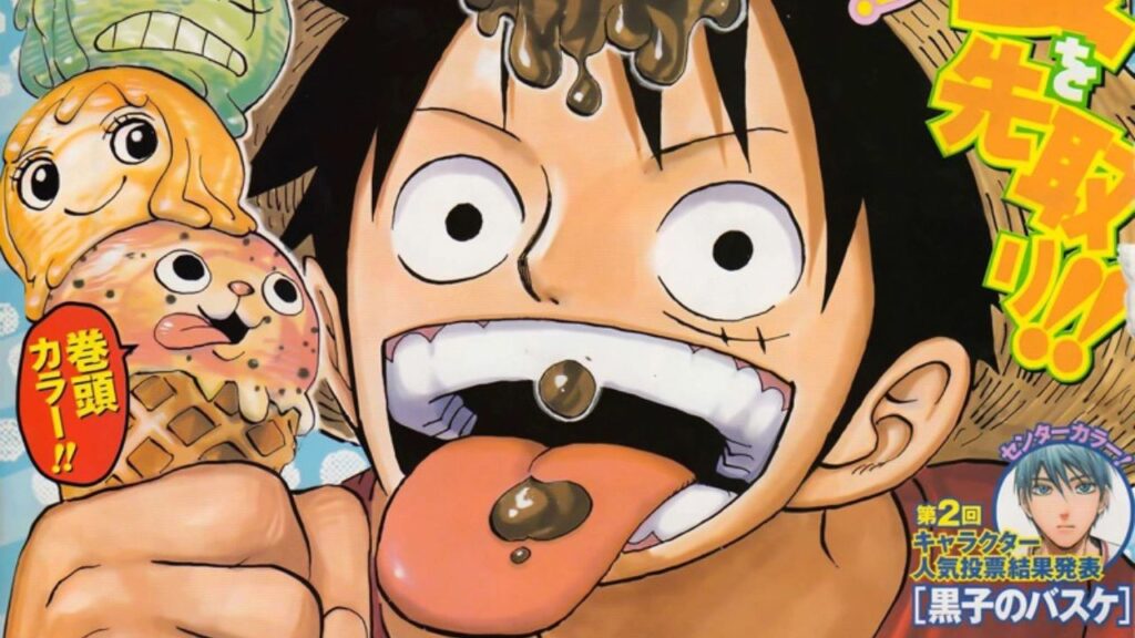 One Piece Luffy enhjoying ice cream