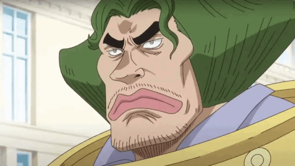 A close up of Mjosgard in One Piece. 