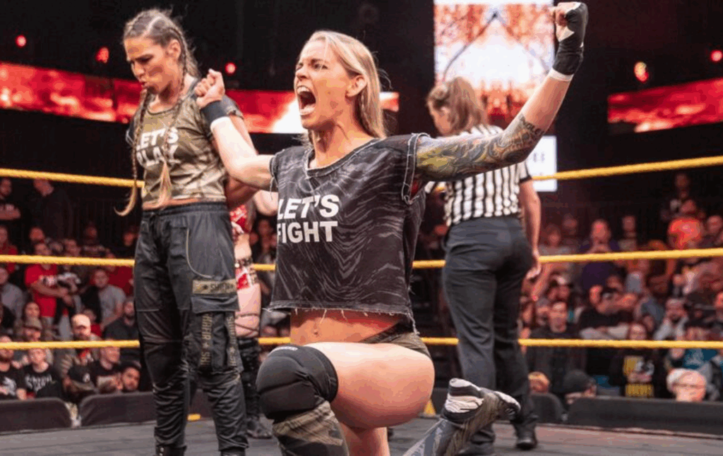 Jessamyn Duke with Marina Shafir in NXT