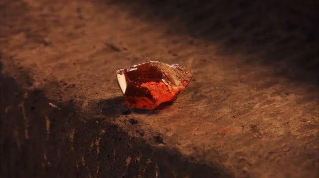 The Philosopher’s Stone on the floor from the first Harry Potter film.