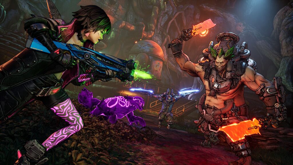 Borderlands 4 screenshot featuring Vex fighting an enemy.