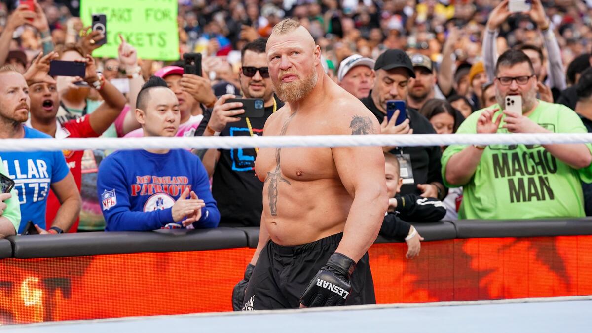 Brock Lesnar during his WWE entrance