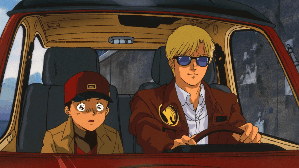 Alfred and Bernie on a drive in Gundam War in the Pocket. 
