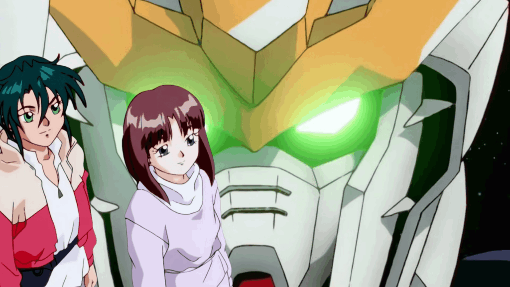 The poster for After War Gundam X with Garrod and Tiffa. 
