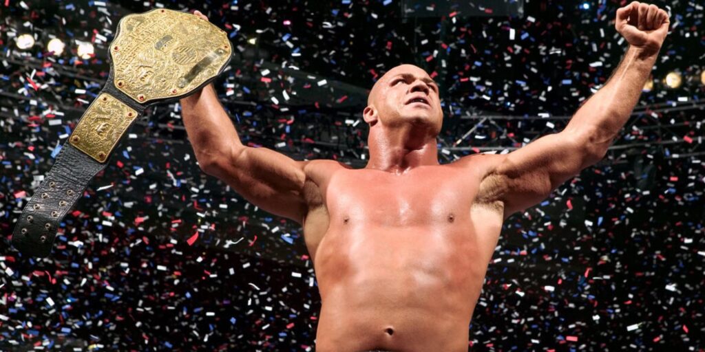 Kurt Angle as the Champion. 