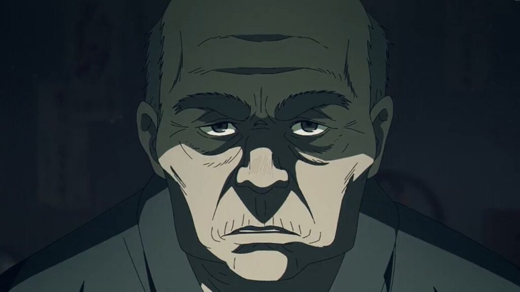 Old man Takeda in The Summer Hikaru Died episode 9
