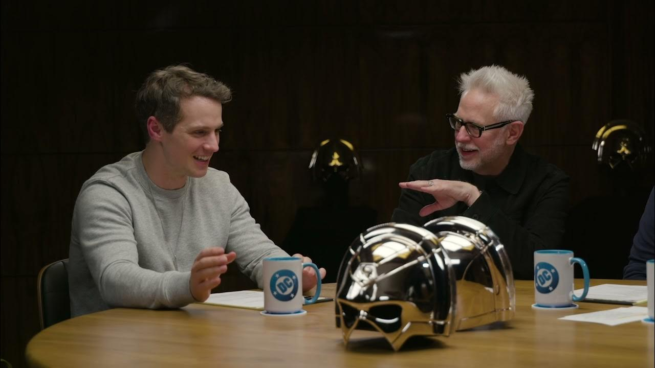 James Gunn ans Freddie Stroma in a still from the podcast. 