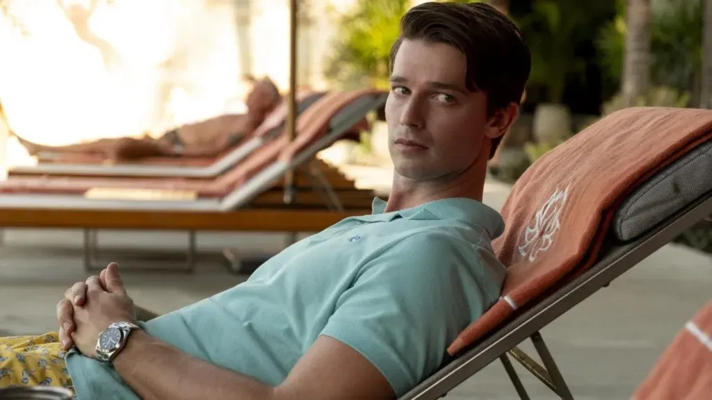 Patrick Schwarzenegger in a still from The White Lotus