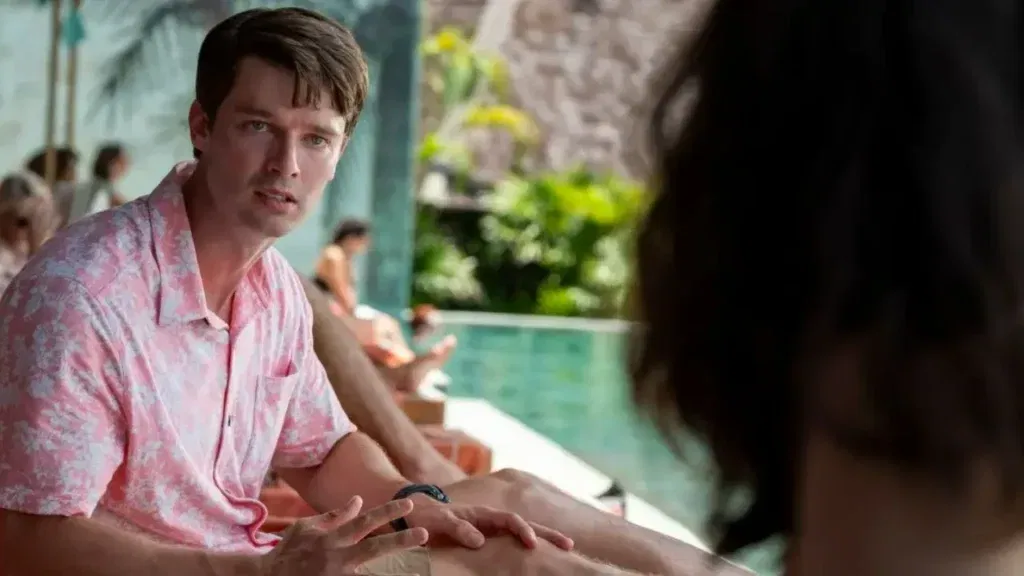 Patrick Schwarzenegger in a still from The White Lotus