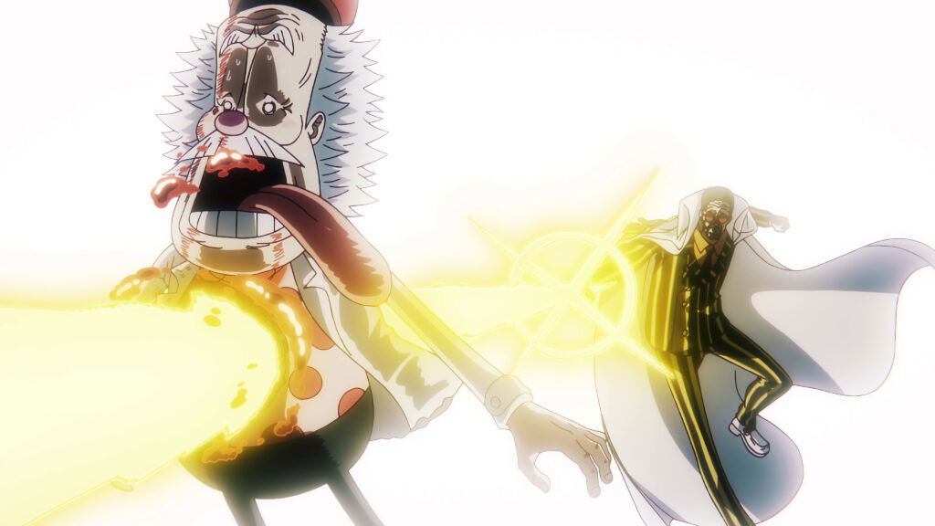 Kizaru stabbing Vegapunk