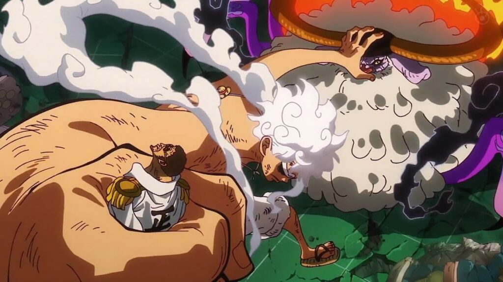 Luffy vs Kizaru and Saturn
