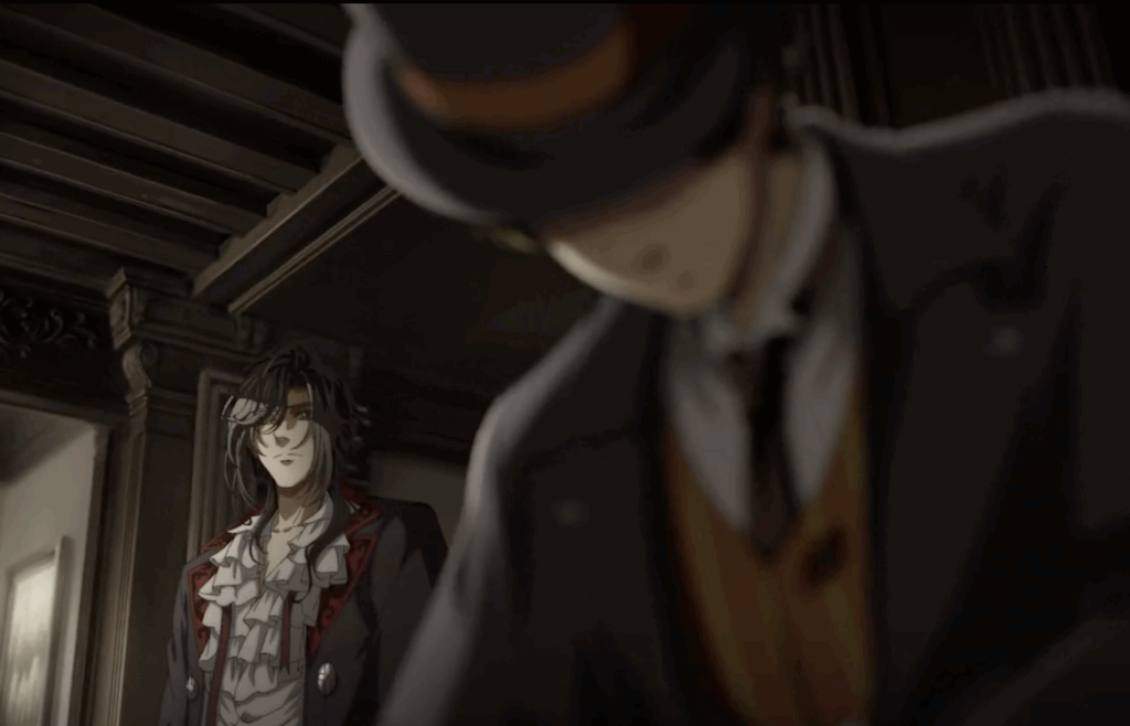Klein gets warned not to look at Megose and Leonard looks at him concerned in Lord of Mysteries.