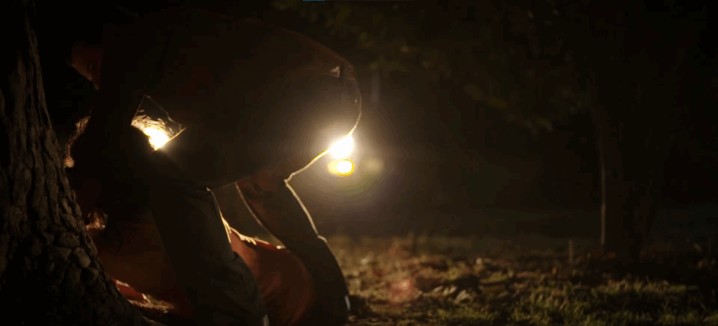 A dramatic recreation shows the Alphabet Killer laying down a victim