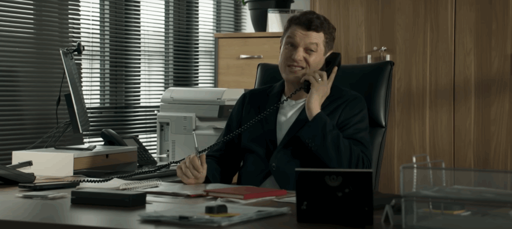 a man taking a phone call in Gavin and Stacey