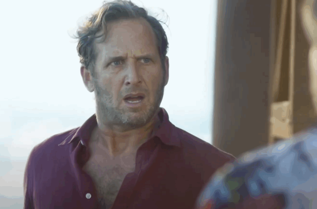 Paul with a terrified look on his face in The Black Demon. 