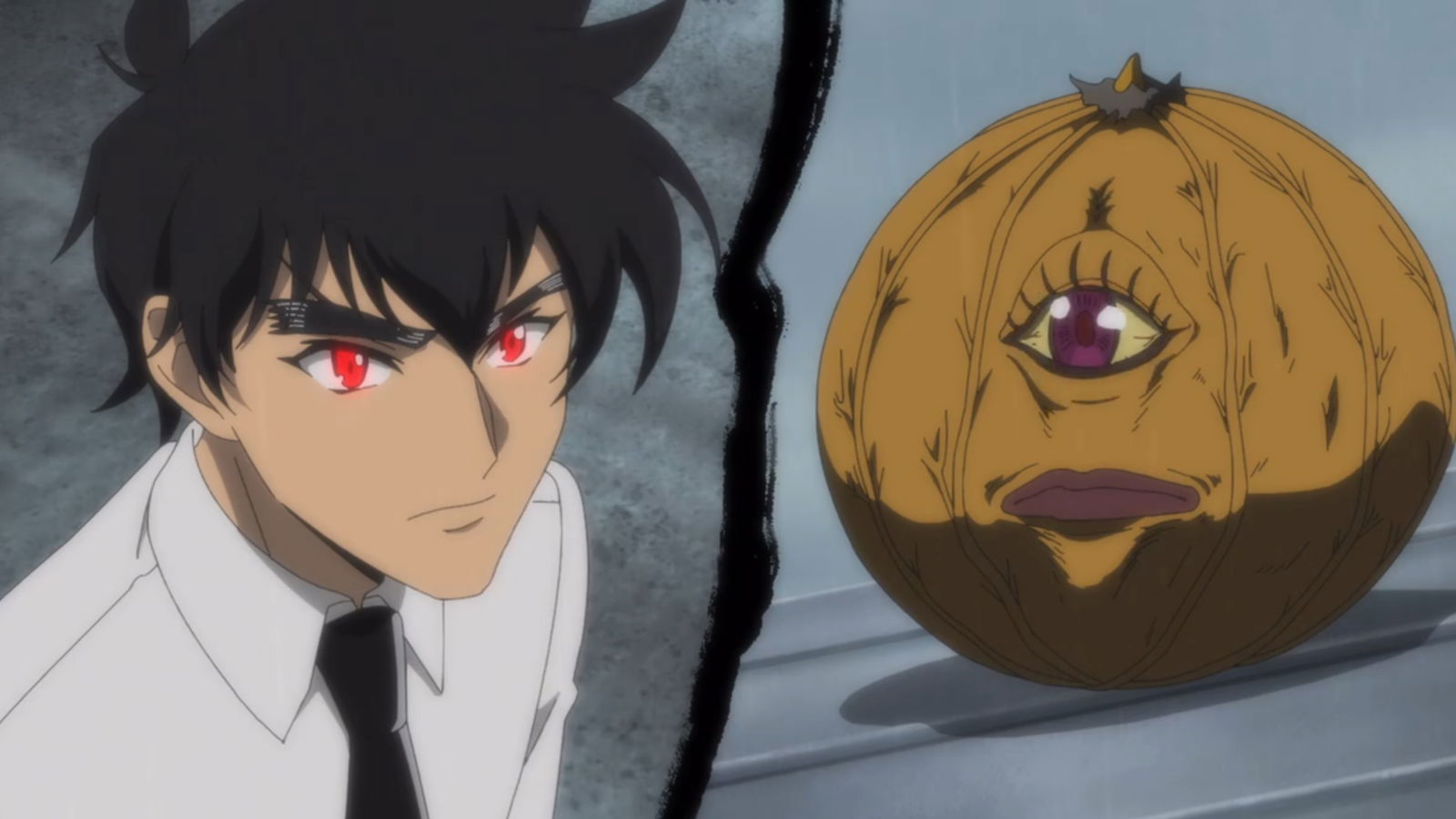 Nube is looking at a yokai in Jigoku Sensei Nube 