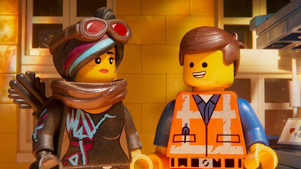 Emmet smiling at Wyldstyle in The Lego Movie.