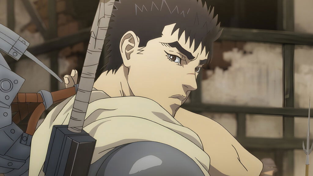 guts giving a look back in berserk