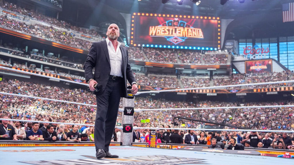 Triple H addressing the WWE universe.
