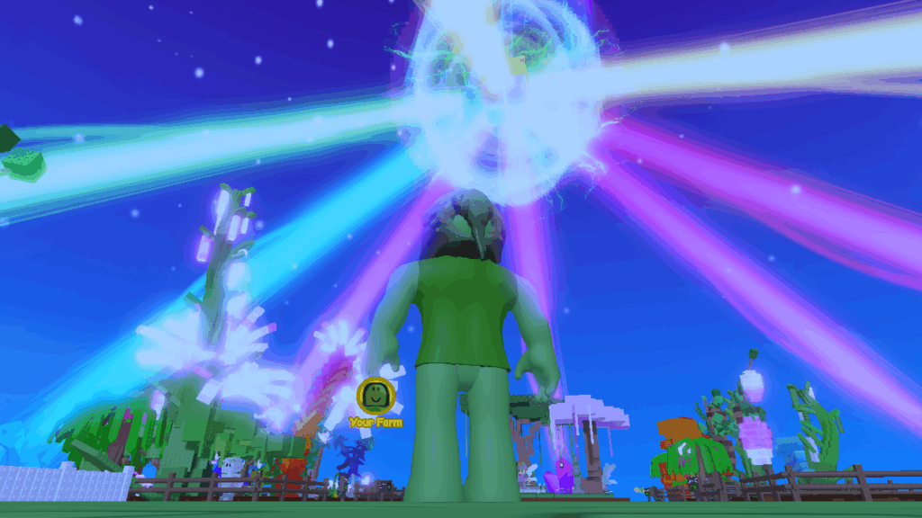 Roblox Grow a Garden screenshot featuring a player watching a Fairy appear.