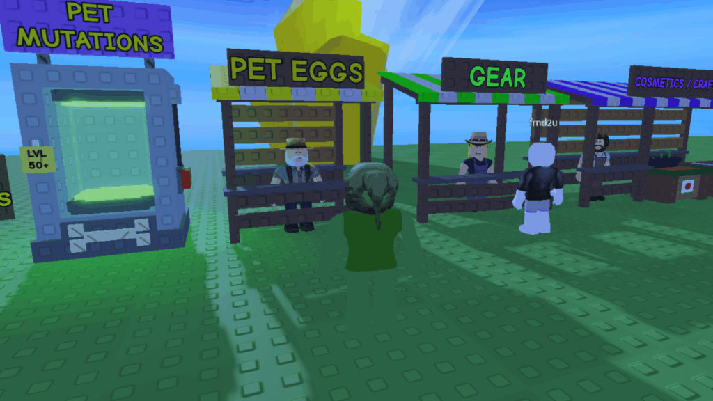 Roblox Grow a Garden screenshot featuring player at the Pet Eggs shop with Raphael, who offers the Pet Incubator.