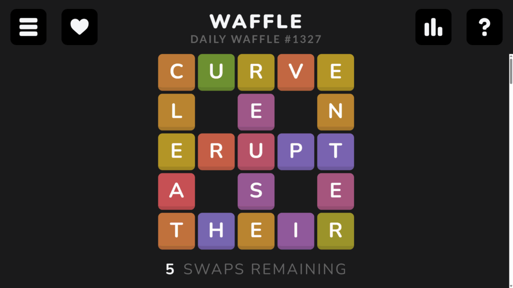 A screenshot revealing the complete answer key for solving today's Daily Waffle dated September 9, 2025.