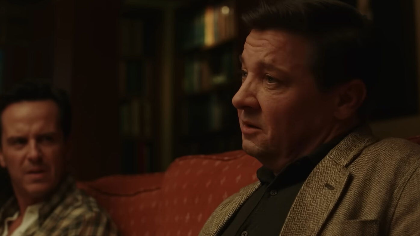 Jeremy Renner in Wake Up Dead Man: A Knives Out Mystery