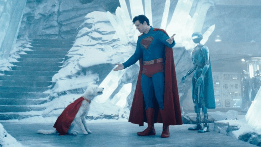 Superman arguing with Krypto