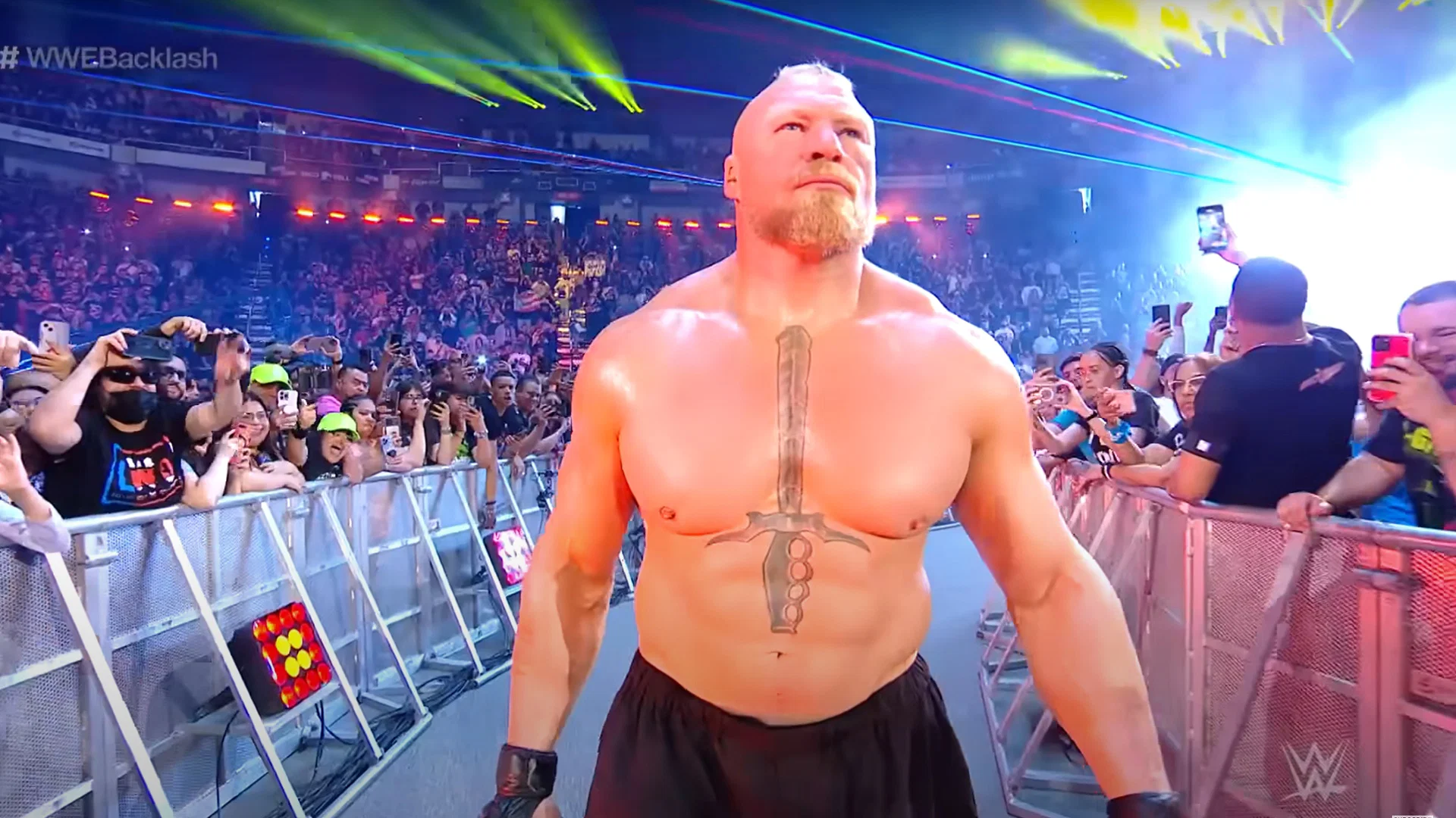 Brock Lesnar making his WWE entrance