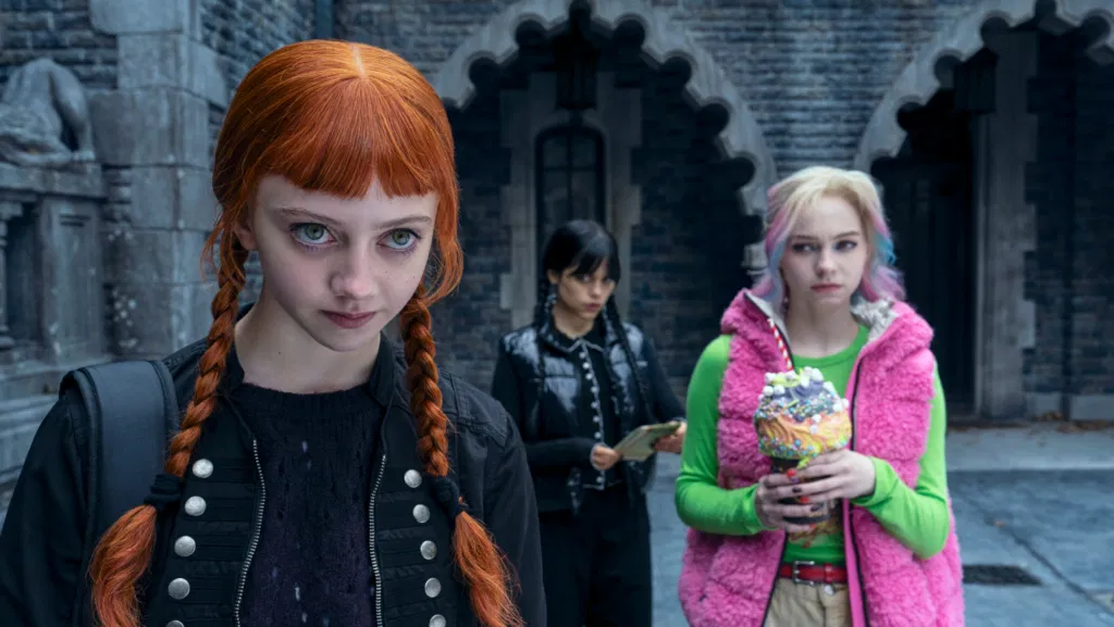 Agnes, Wednesday, and Enid at Nevermore