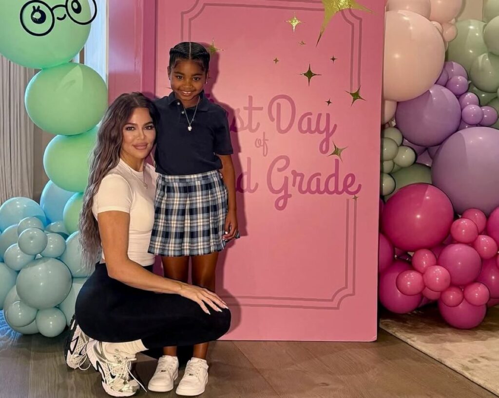 Khloe Kardashian and her daughter for her first day of school as 2nd grader