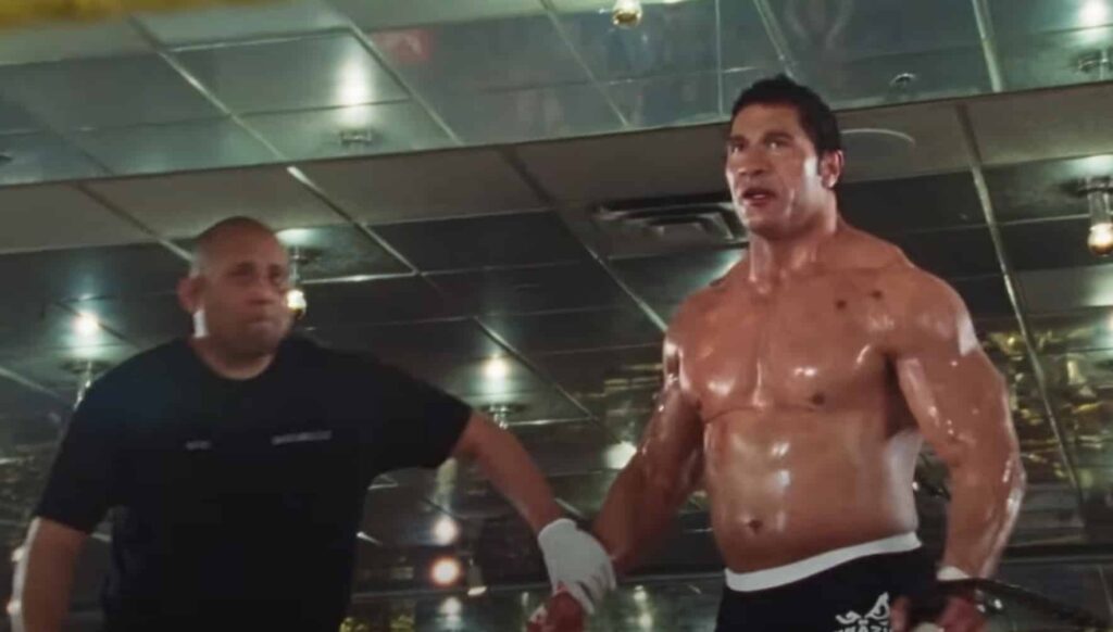 Dwayne Johnson in a still from The Smashing Machine