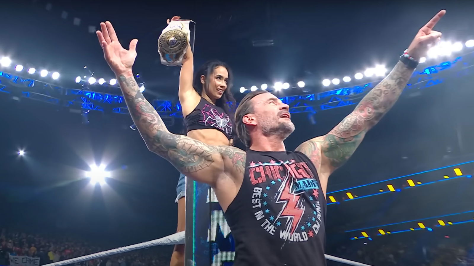 AJ Lee with her husband CM Punk.