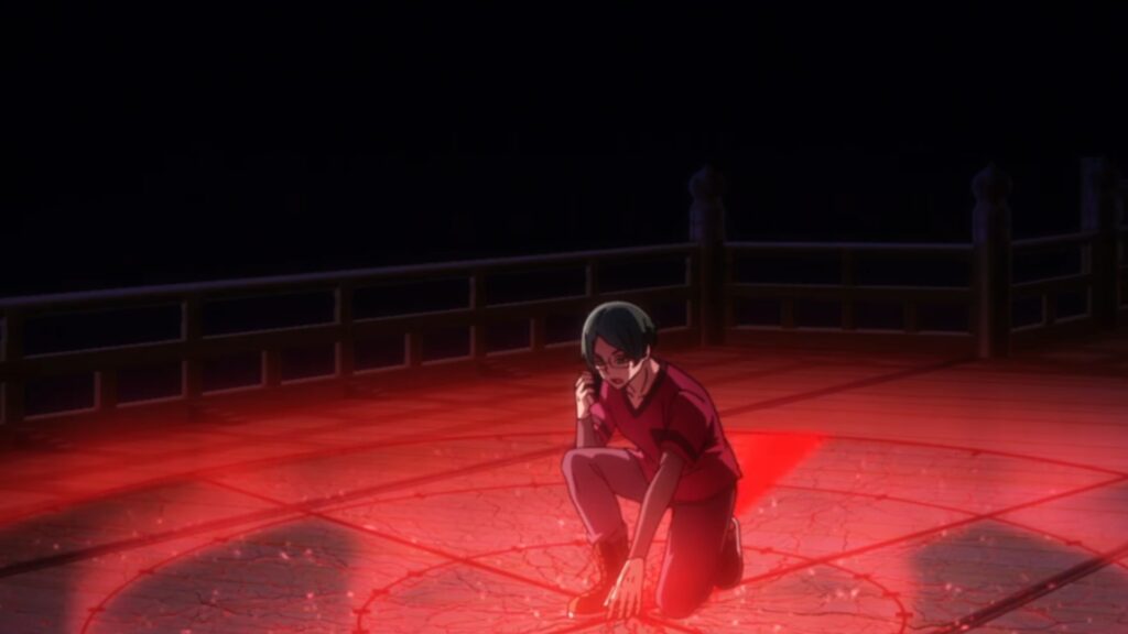 Juuji is using his powers in a still from Tougen Anki 