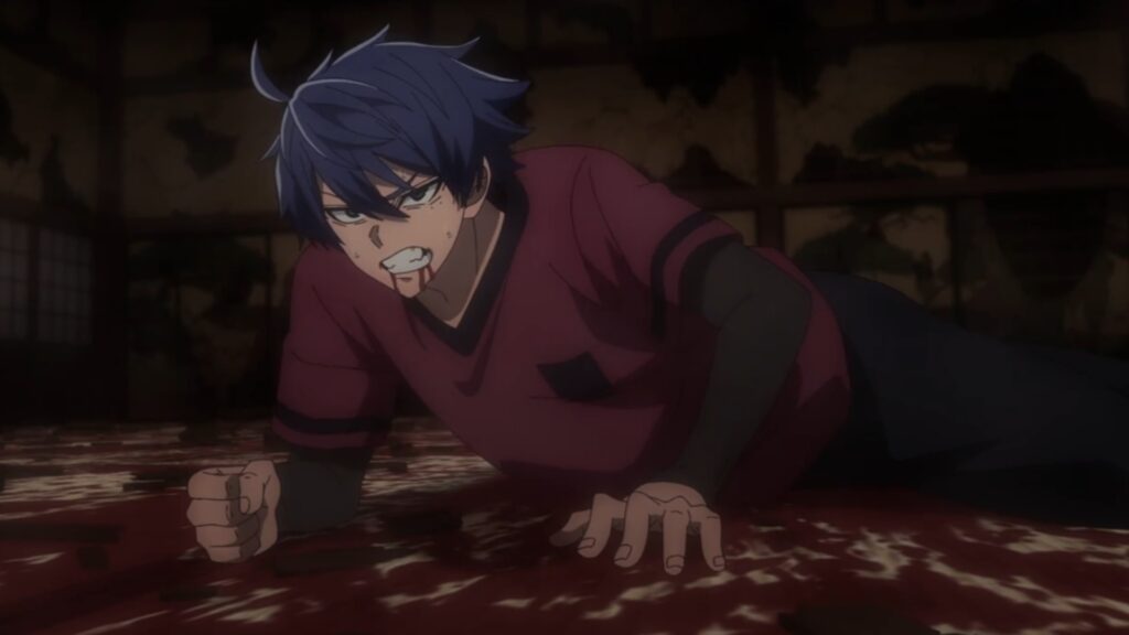 Shiki is badly injured in Tougen Anki anime