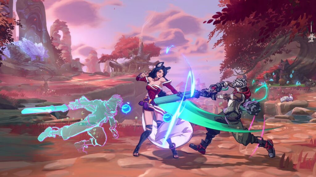 2XKO screenshot featuring Ahri fighting Ekko.
