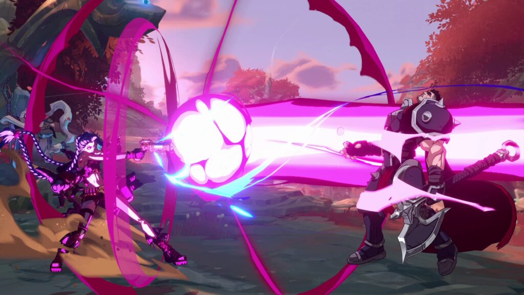 2XKO screenshot featuring Jinx fighting Darius.