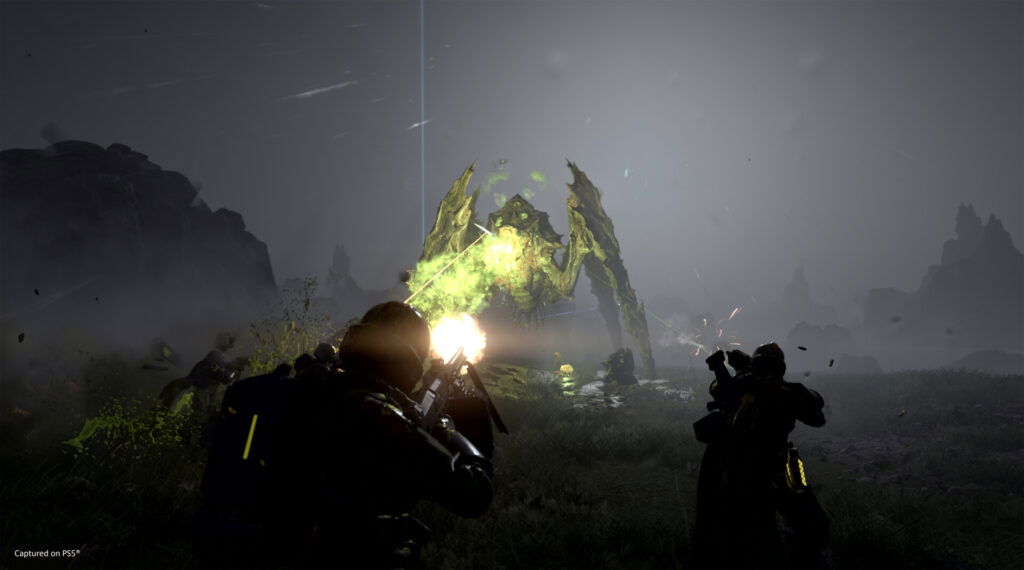 A Bile Titan in Helldivers 2